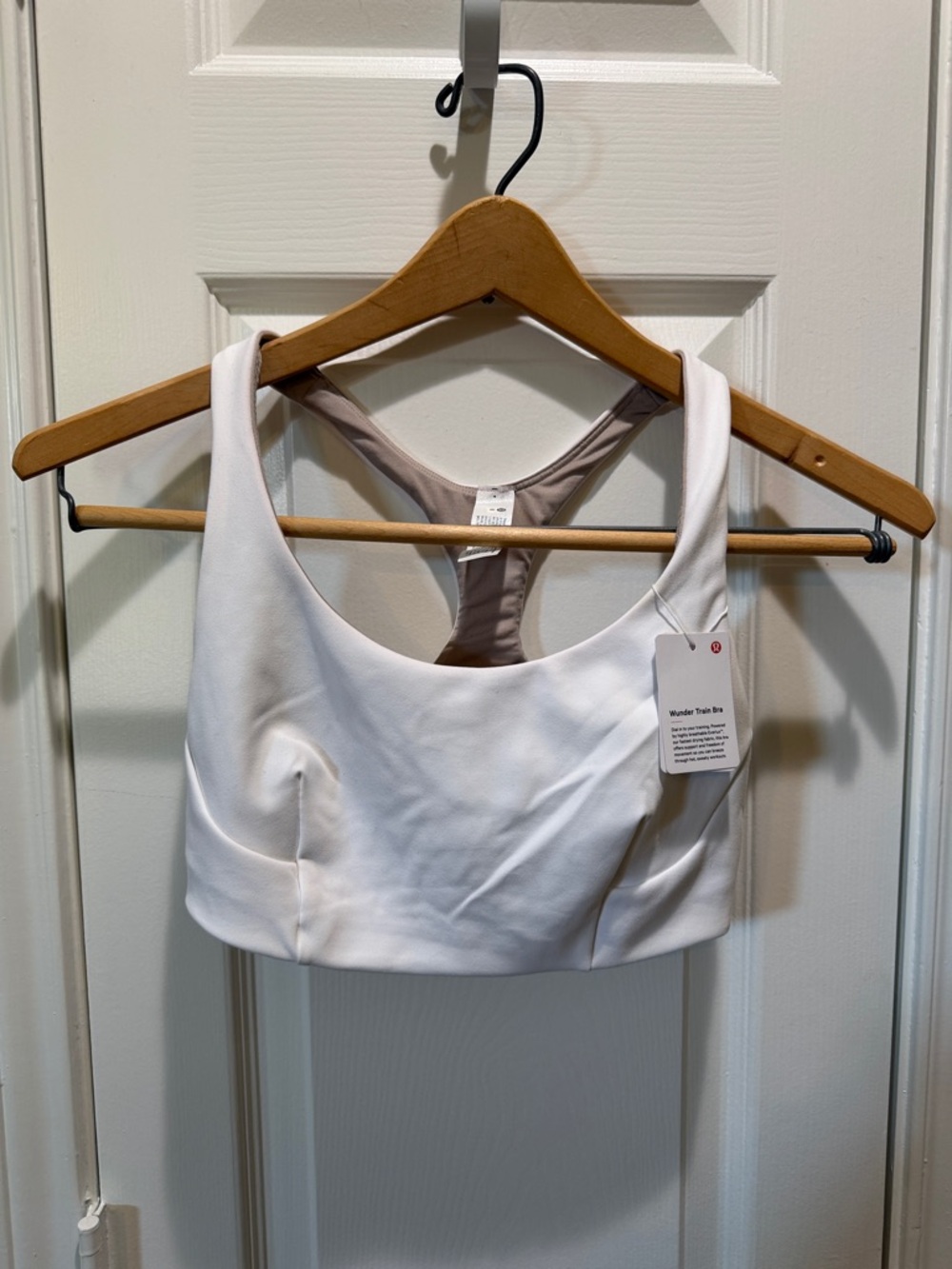 lululemon athletica White Scoop-Front Racerback Sports Bra